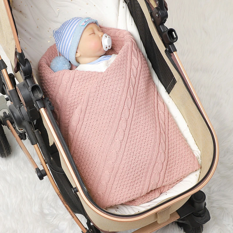 Baby Blanket Super Soft Fashion Solid Sleepsack Knit Newborn Girl Boy Bedding Quilt 90*70CM Infant Plaid Stroller Swaddling Warp