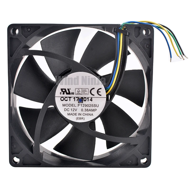 F129025su 9.2Cm 92Mm Koelventilator 92X92X25Mm Dc 12V 0.38a 4 Lijnen Hoge Snelheid Koelventilator Voor Chassis Cpu Voeding