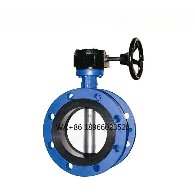 Factory wholesale large manual ventilation butterfly valve, large diameter soft seal PTFE turbine flange butterfly valve