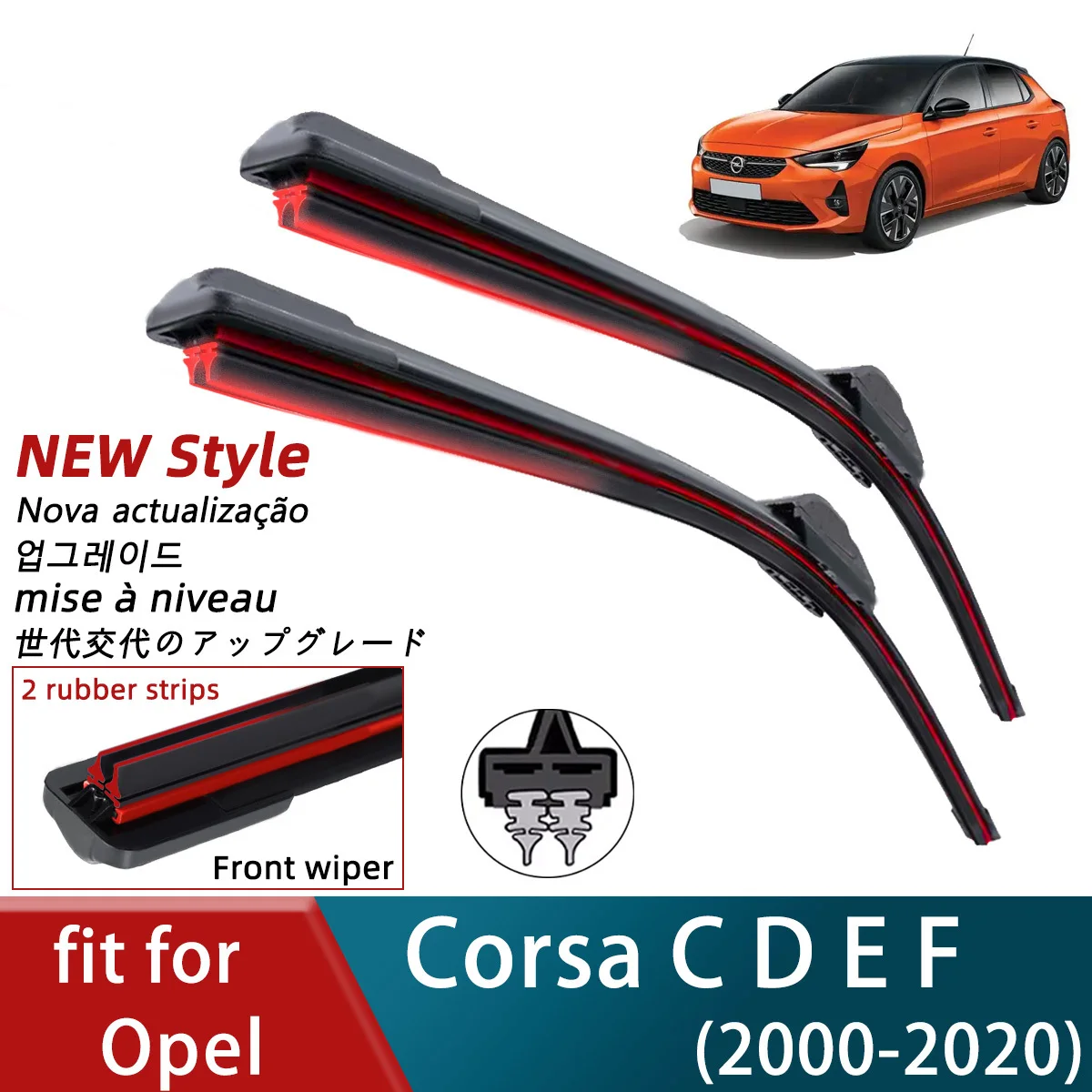 

Double Rubber Car Wiper for Opel Corsa C D E F Front Windscreen Blade Brushes Cutter Automobiles Accessorie Windscreen Wipers