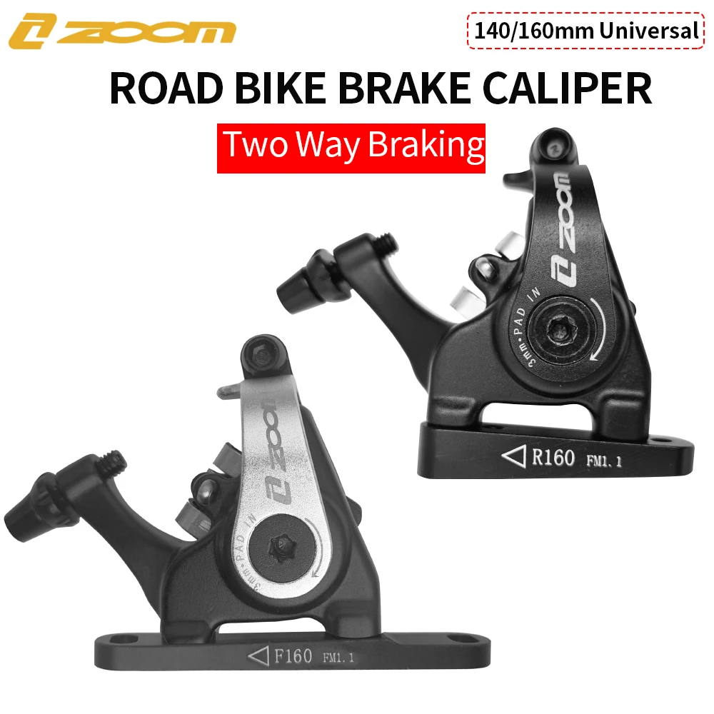 ZOOM HB700 Road Disc Brake Gravel Bike Mechanical disc Flat Mount Caliper Double Piston Bilateral Drive MD-C550 140 160mm