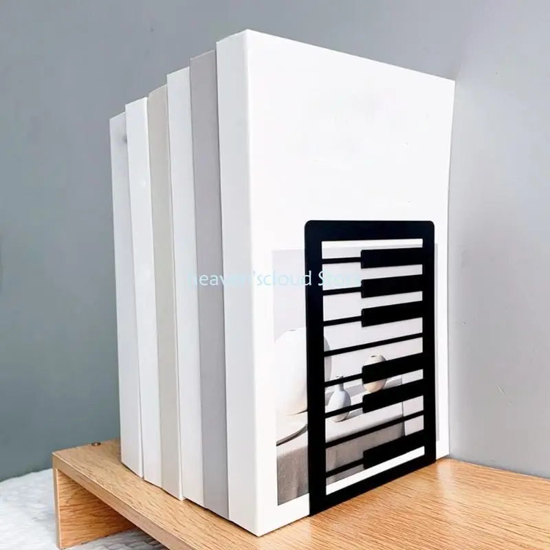 Cuốn sách kim loại Y88B kết thúc cho kệ âm nhạc ghi chú bookend trượt kim loại chống lại bookend