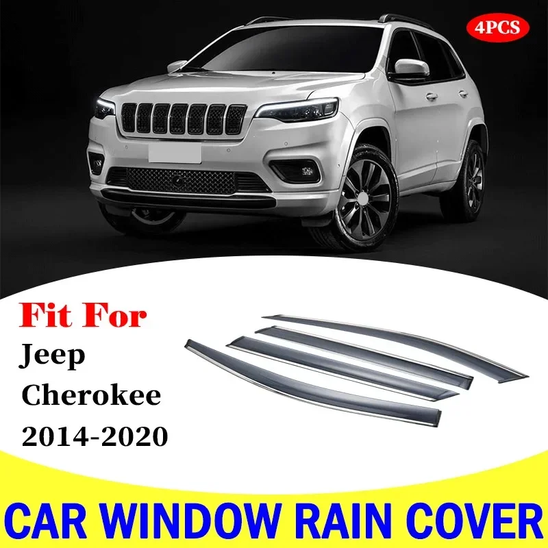 

For Jeep Cherokee car window deflectors wind deflector sun guard rain vent visor cover car styling accessories 2014-2020