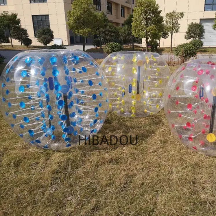 Pelotas de parachoques inflables HIBADOU, pelota de hámster humano de 1,2 m y 4 pies, pelota Zorb para niños, fútbol de burbujas para tiempo deportivo