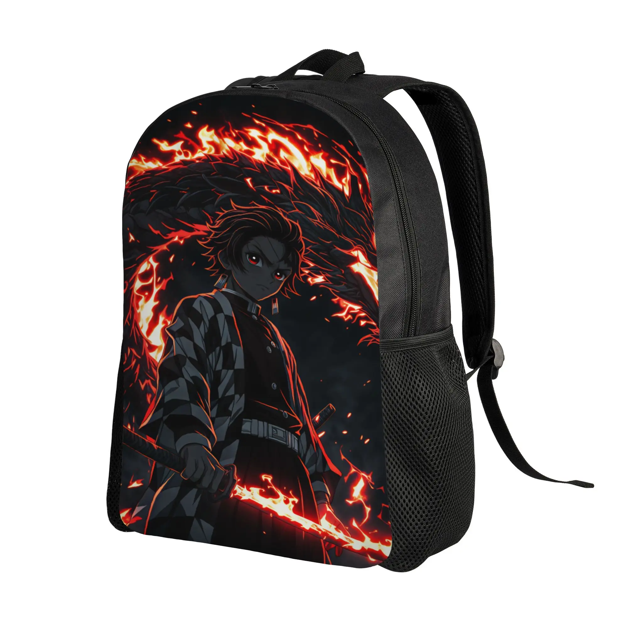 Kamado Tanjiro Backpack Demon Slayered Cool Backpacks Boy Sport Print School Bags Custom Rucksack