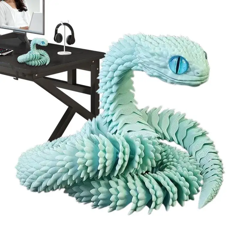 3D Printed Snake action Figures Rotatable Articulated Snake 2025 Traditional New Year Table Ornaments for Home office Restaurant