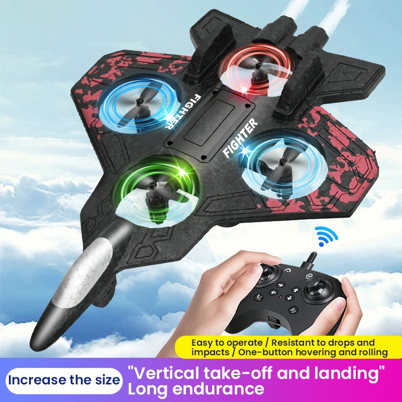 

2.4G Rc Plane Height Hold Foam Aircraft Remote Control Stunt Quadcopter Children Gift 360Degree Rolling One-Button Take Off-Land