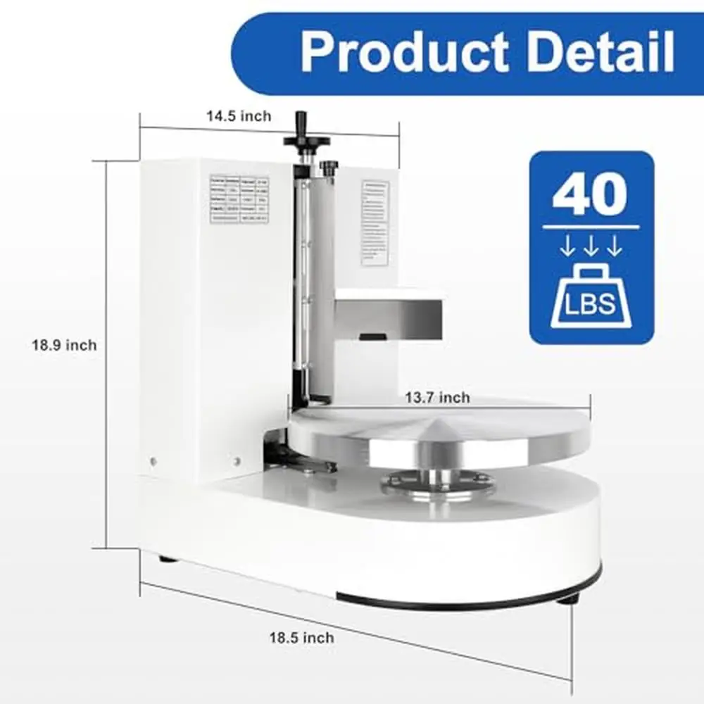 Cake Decorating Coating Machine Electric Adjustable Speed Turntable 60-320RPM Stainless Steel Frame Waterproof LCD Panel Cake