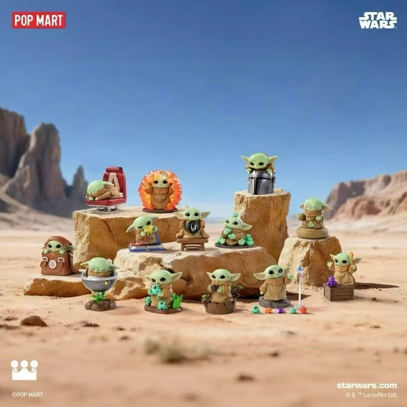 

In Stock Genuine POPMART Star Wars Grogu Tiny But Mighty Series Blind Box Grogu Anime Figure Holding on Mystery Box Toys Gift