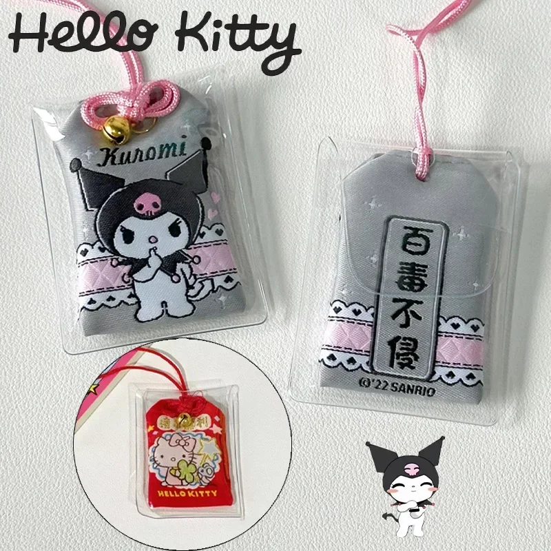 Sanrio Hello Kitty Kuromi Omamori Pray Fortune Beauty Health Safe Wealth Bag Guard Talisman Pendant Keychain Couple Girls Gift