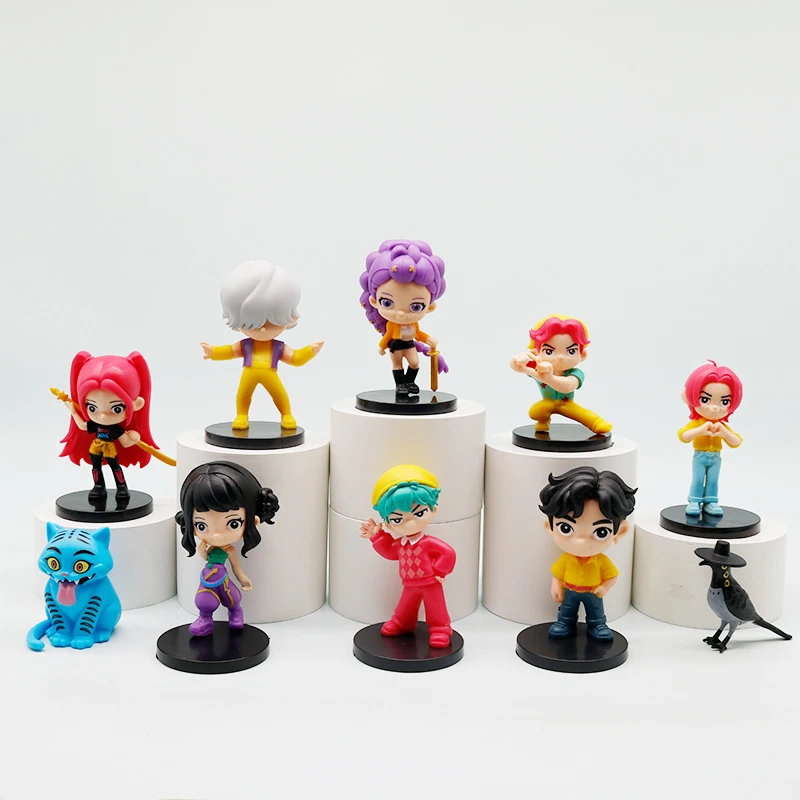 10pcs/set Kawaii Witch Hunting Group KPOP Figurine Series Protagonist Group Magpie Model Anime Game Doll Model Home