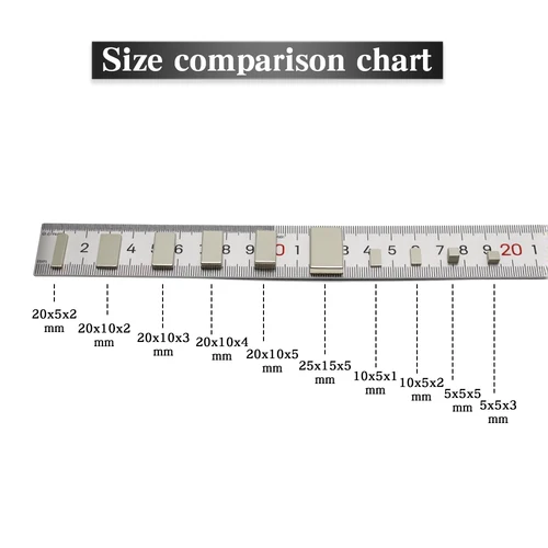 Imagen 2 del producto Bloque magnético de neodimio súper potente NdfeB N35 imanes magnéticos permanentes fuertes imán de refrigerador 5x5x5 20x10x3mm