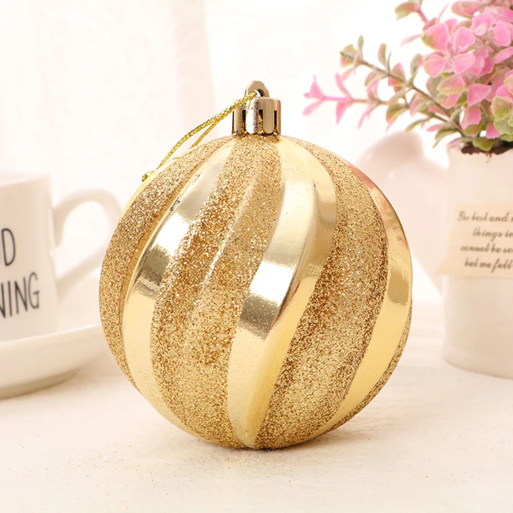 12 قطعة كرة معلقة لعيد الميلاد قلادة لامعة ممتازة لشجرة المنزل والمكتب وحفلات الزفاف ديكور مركزي فضي #1