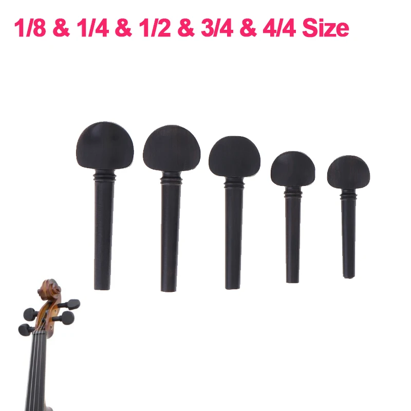 1 pc Ebony Wood Violin Tuning Pegs Fiddle Regular Type for1/8 1/4 1/2 3/4 4/4 Size Violins Improved / Adjusted Tone Replace Tool