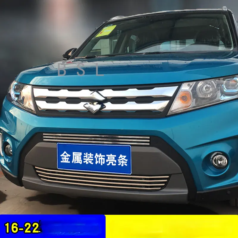 high quality stainless steel Front Grille Around Trim Racing Grills Trim Car styling for Suzuki Vitara 2016-2020