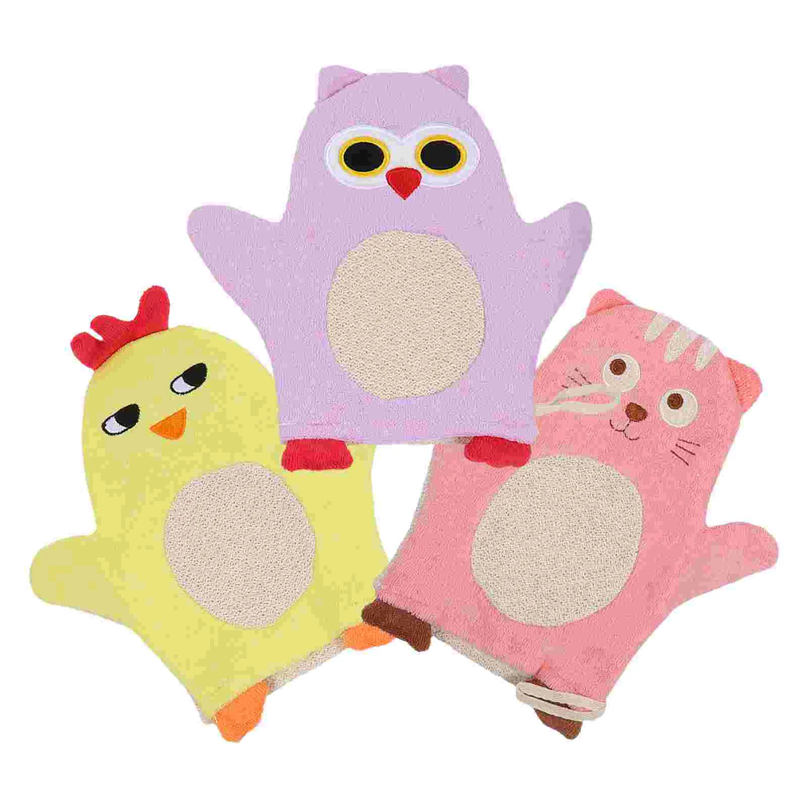 3 Pcs Bath Gloves Baby Towel Sponges Infant Bathing Scrubber Softer Take Rubbing Body Scrubbing Supplies Man