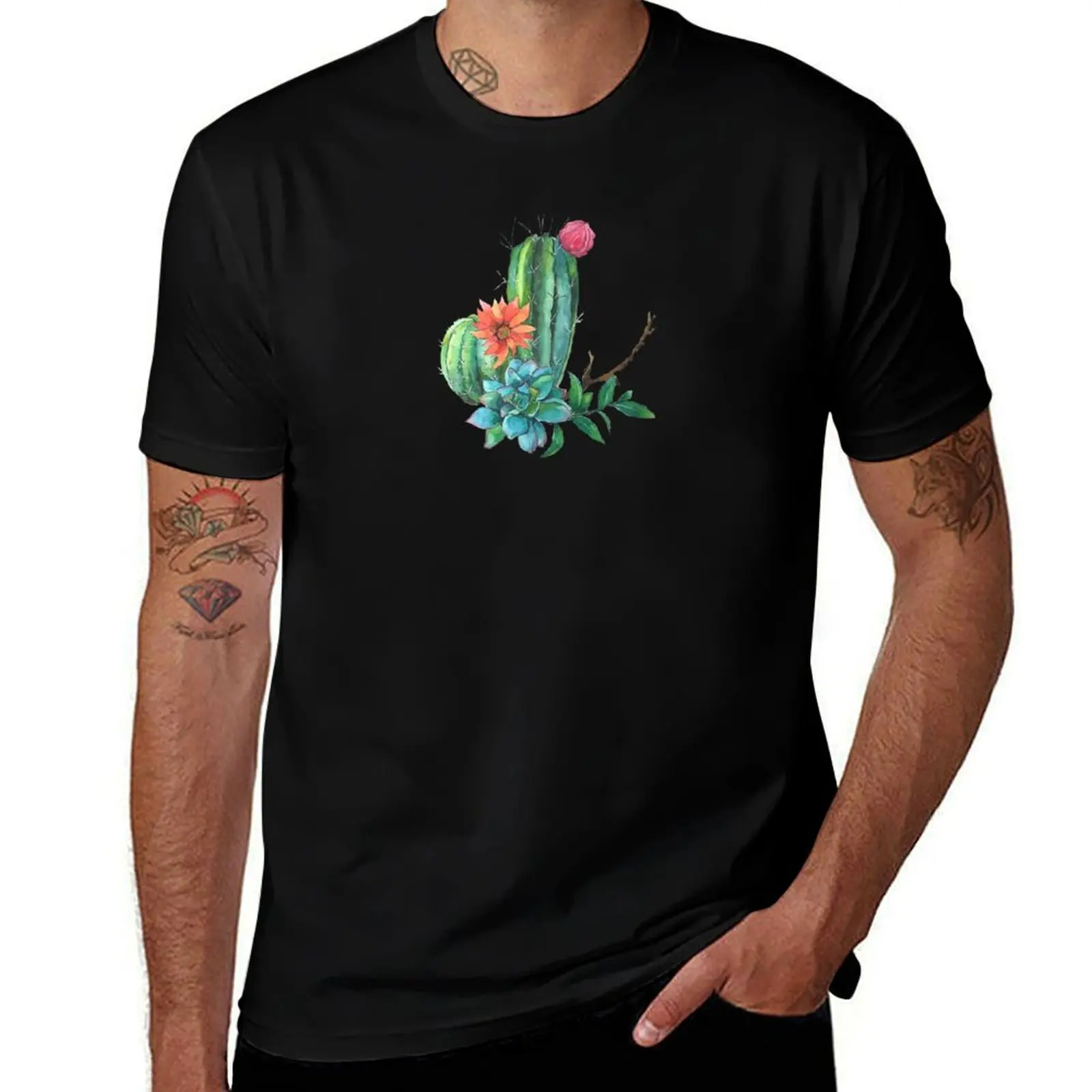 

Cactus in bloom T-Shirt cotton t shirt pack t shirt man plain T-Shirt