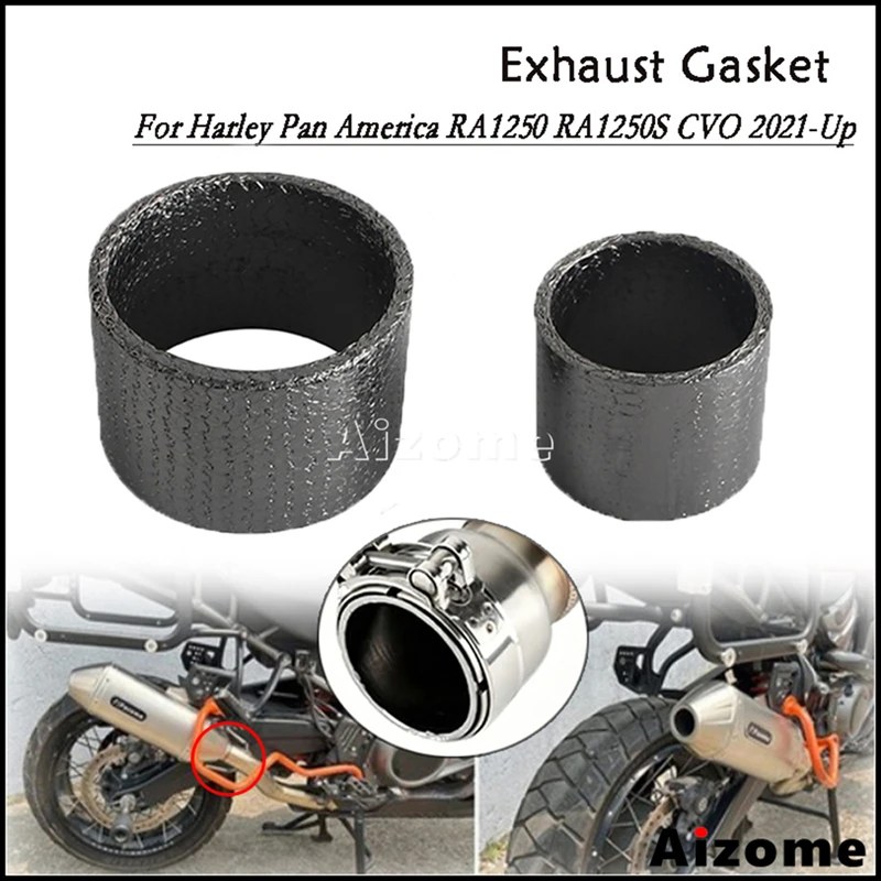 

Motorcycle Accessory Exhaust Pipe Gasket 2Pcs 65900056 65900017A For Harley Touring M8 Pan America RA1250 RA1250S RA1250 CVO 21+