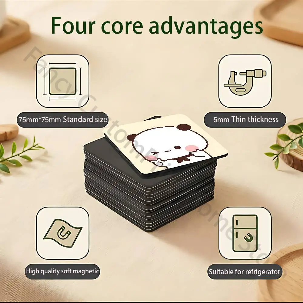B-Bubu D-Dudu Bear Fridge Freezer Refrigerator Magnets Metal Cabinet Dimensions 75x75mm Magnetic Sticker Cover Home