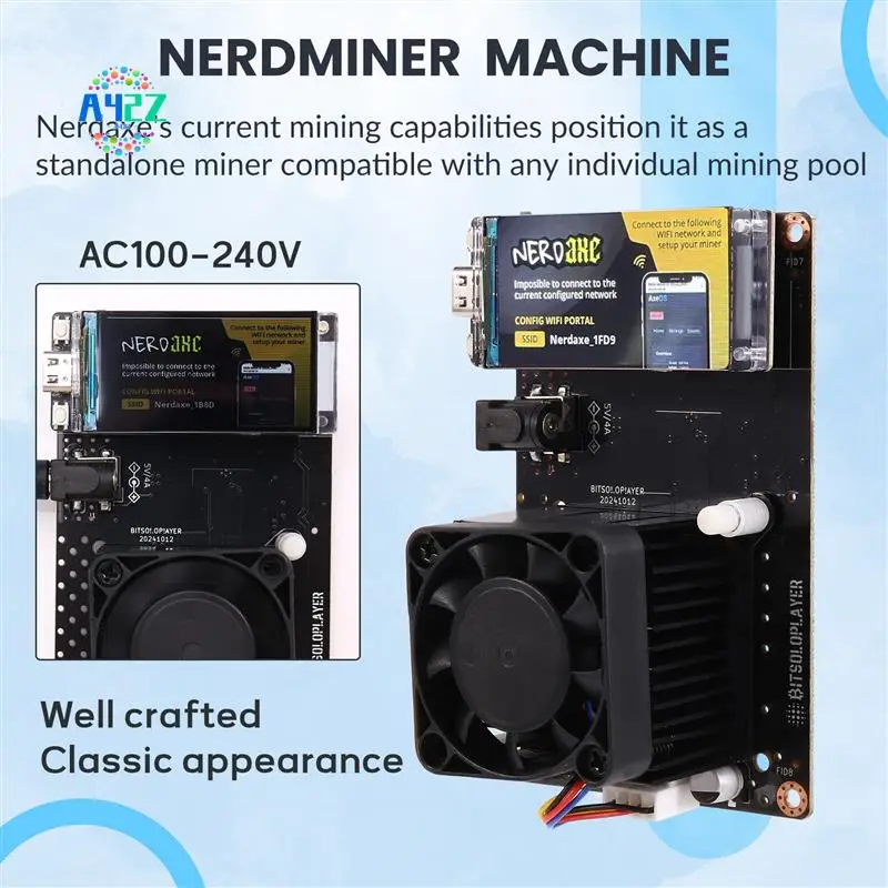 

A42Z-Nerdaxe Nerdminer Miner Bitaxe 500Gh/S Solo Lottery BTC Miner BM1366 ASIC Chip Lottery Mining Miner