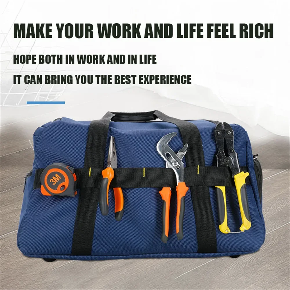 

2025 New 1680D Heavy Duty Tool Bag Built-in Slip Pocket with Zippered Pocket for Tool Organizer Electrician Man Gift