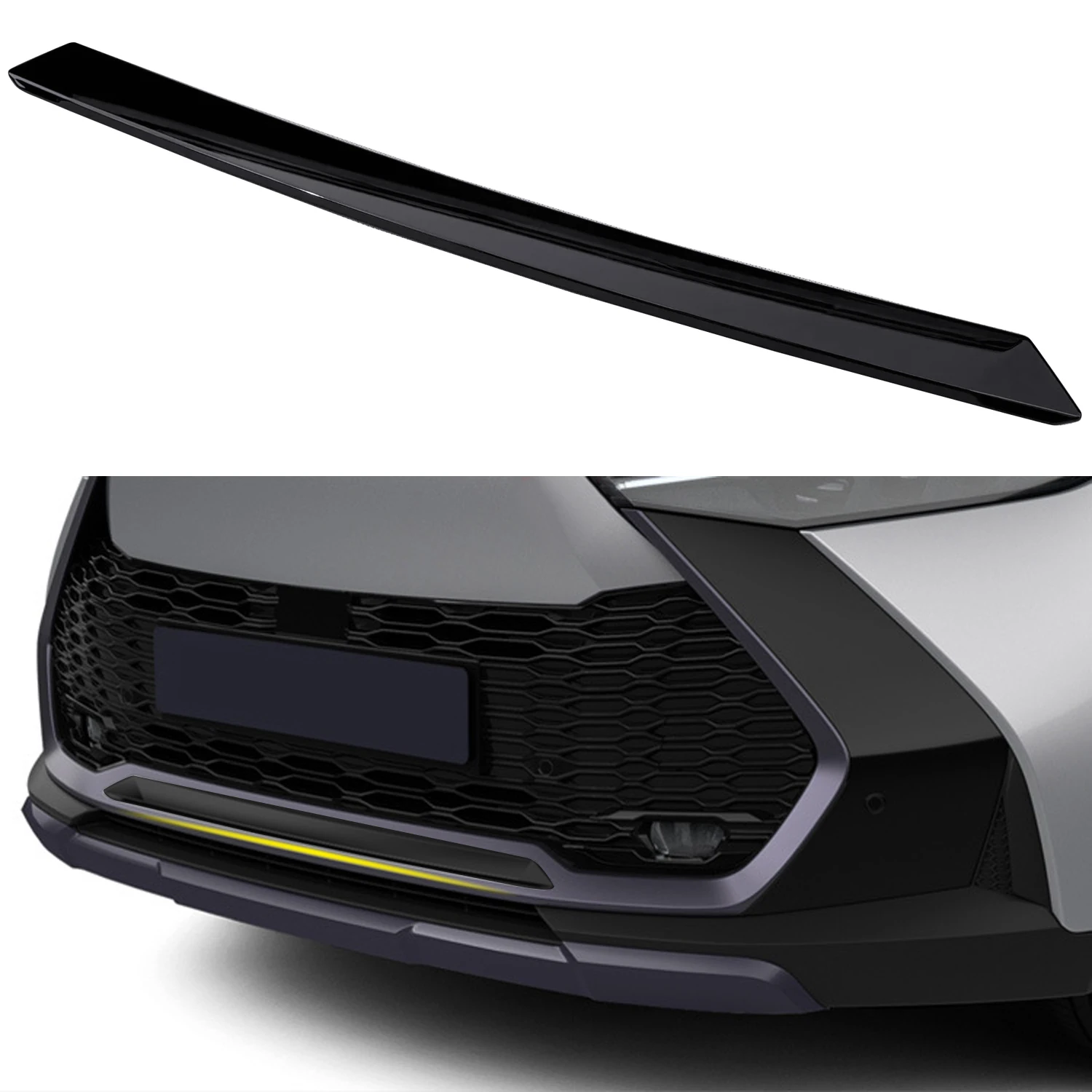 For Toyota C-HR CHR AX20 2023-2025 Outer Front Bumper Guard Sill Plate Protector Molding Trim Cover ABS Black Car Accessories