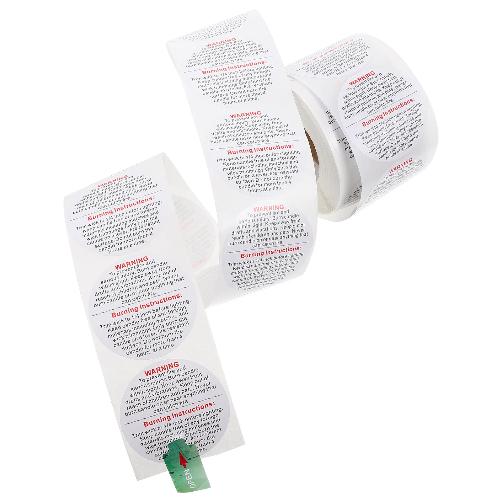 1 Roll Warning Self-Adhesive Label Clear English Safety Sticker for Jar Container Wax Melting Safety Stickers - view 2
