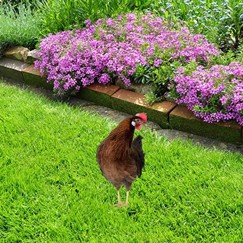 Resin Yard Chicken Figurine Countryside Hen Long Neck Sculpture Ornaments Multiuse Rooster Stakes For Garden Farmland Lawn Decor