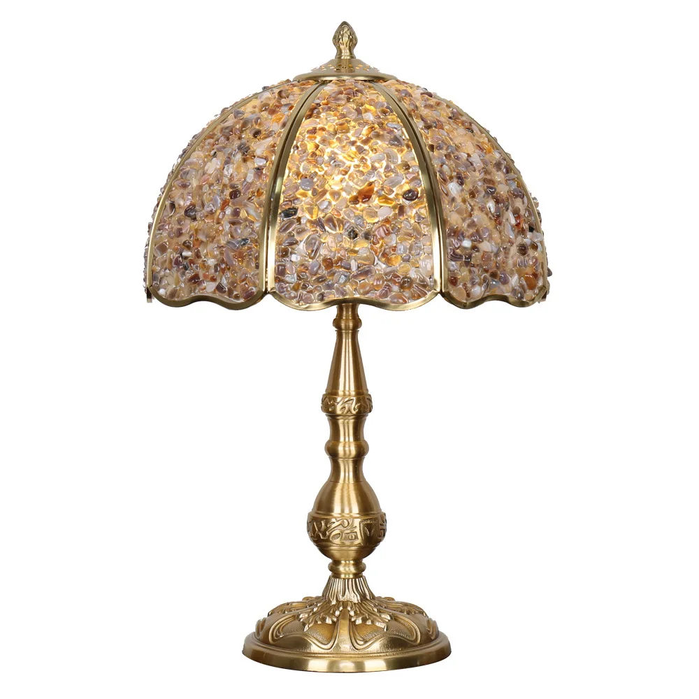 

Natural, agate, pure copper, desk lamp, bedroom, bedside lamp