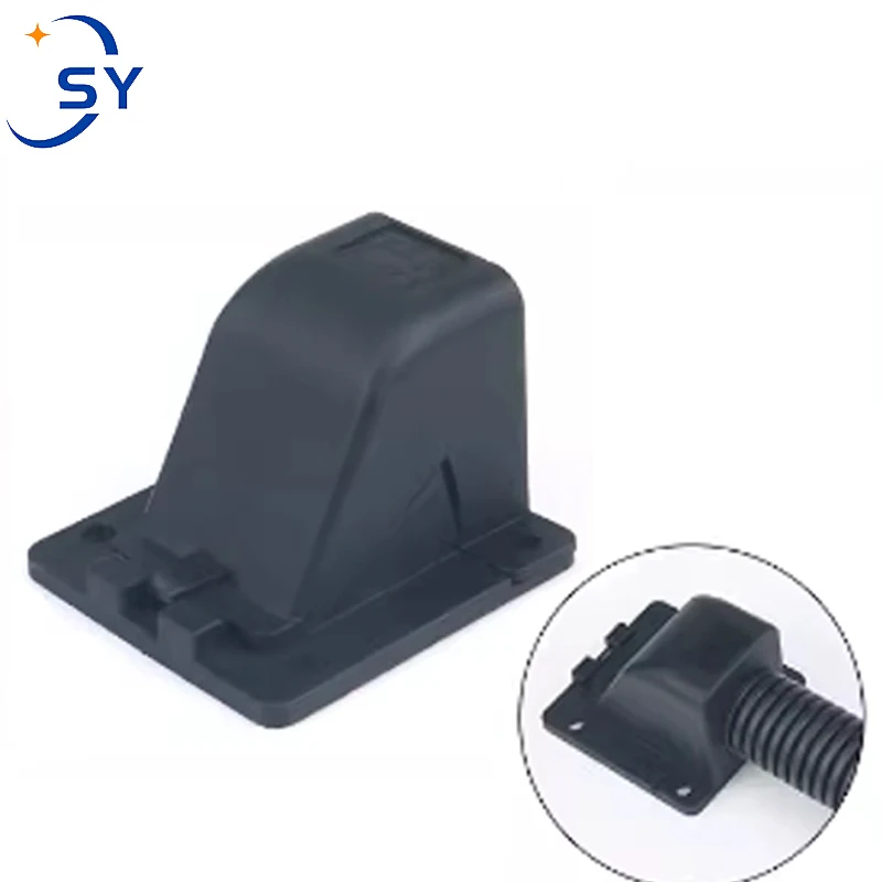 Fole plástico flangeada Mangueira Fixa Conector Base, PA66 Nylon Split 90 Graus, Longitudinal Tampa Quadrada, AD21.2, KFW-D16, 1Pc