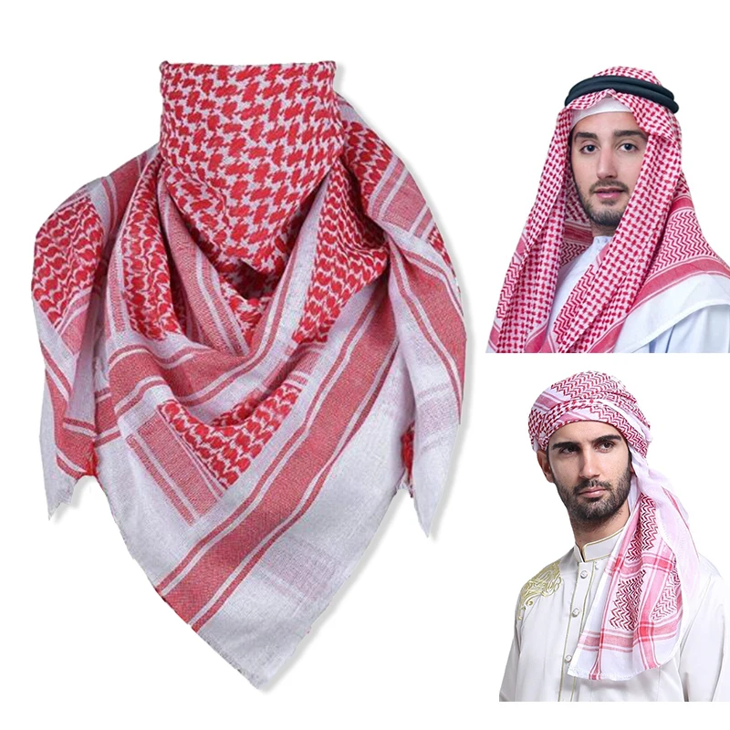 Men Arab Headscarf, Muslim Dubai Casual Headwear Scarf Muslim Headcover Headband Suit Headpiece Plaid Hat for Saudi Arabia Dubai