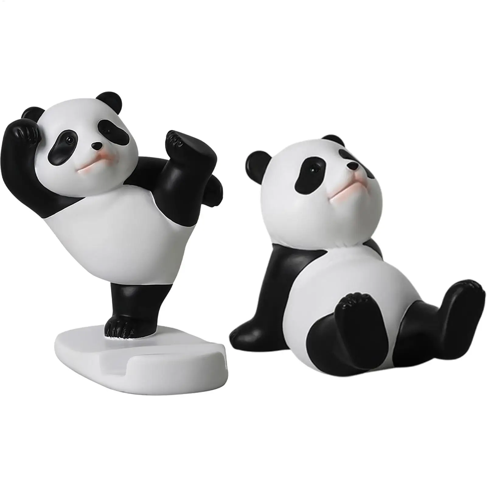 1pcs Panda Phone Stand Cartoon Panda Shape Desktop Phone Stand Non Slip Stable Multifunctional Decorative Panda Desk Ornament