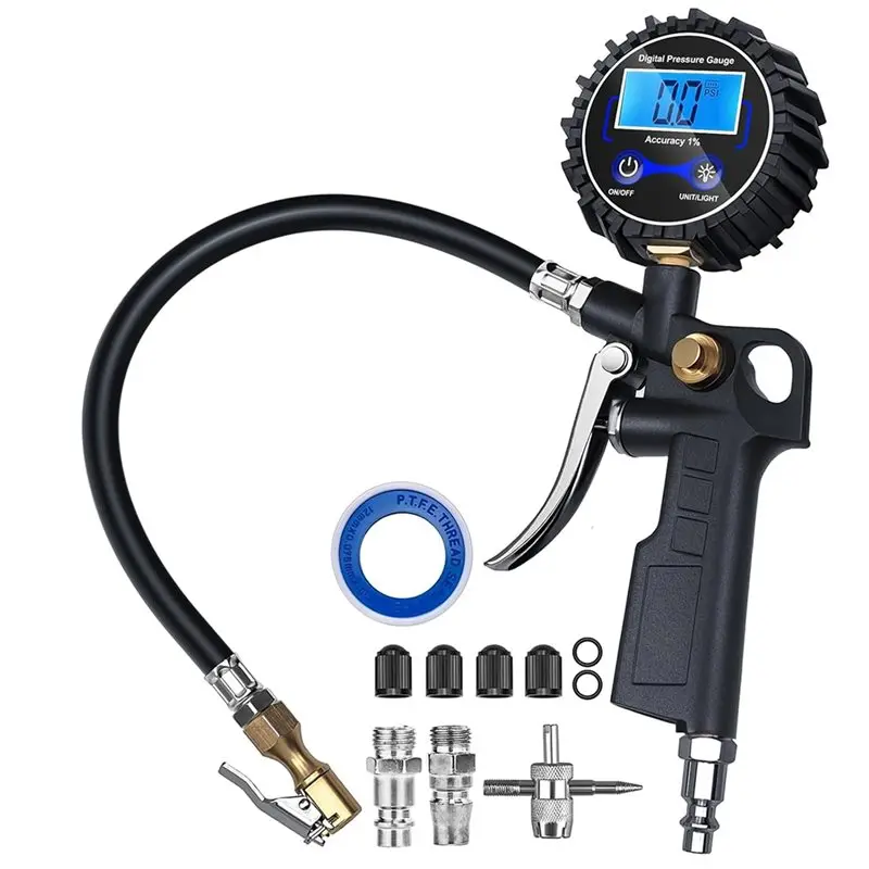 

AT43-цифровой манометр для шин 250 фунтов на квадратный дюйм с быстроразъемным надувным насосом для автомобилей, грузовиков, внедорожников, автофургонов