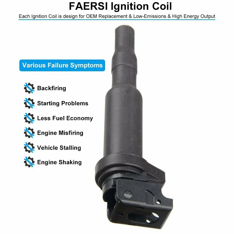 3X Ignition Coil Replacement 0221504470 12137562744 12137571643 For BMW 325I 325Ci 328I 330Ci 335I 525I X3 X5 M5 M6 Z4