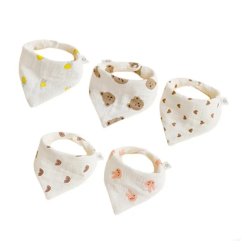 

F19F Newborns Bibs Burp Cloths Infant Bibs Strong Absorbent Baby Bibs 6 Layer