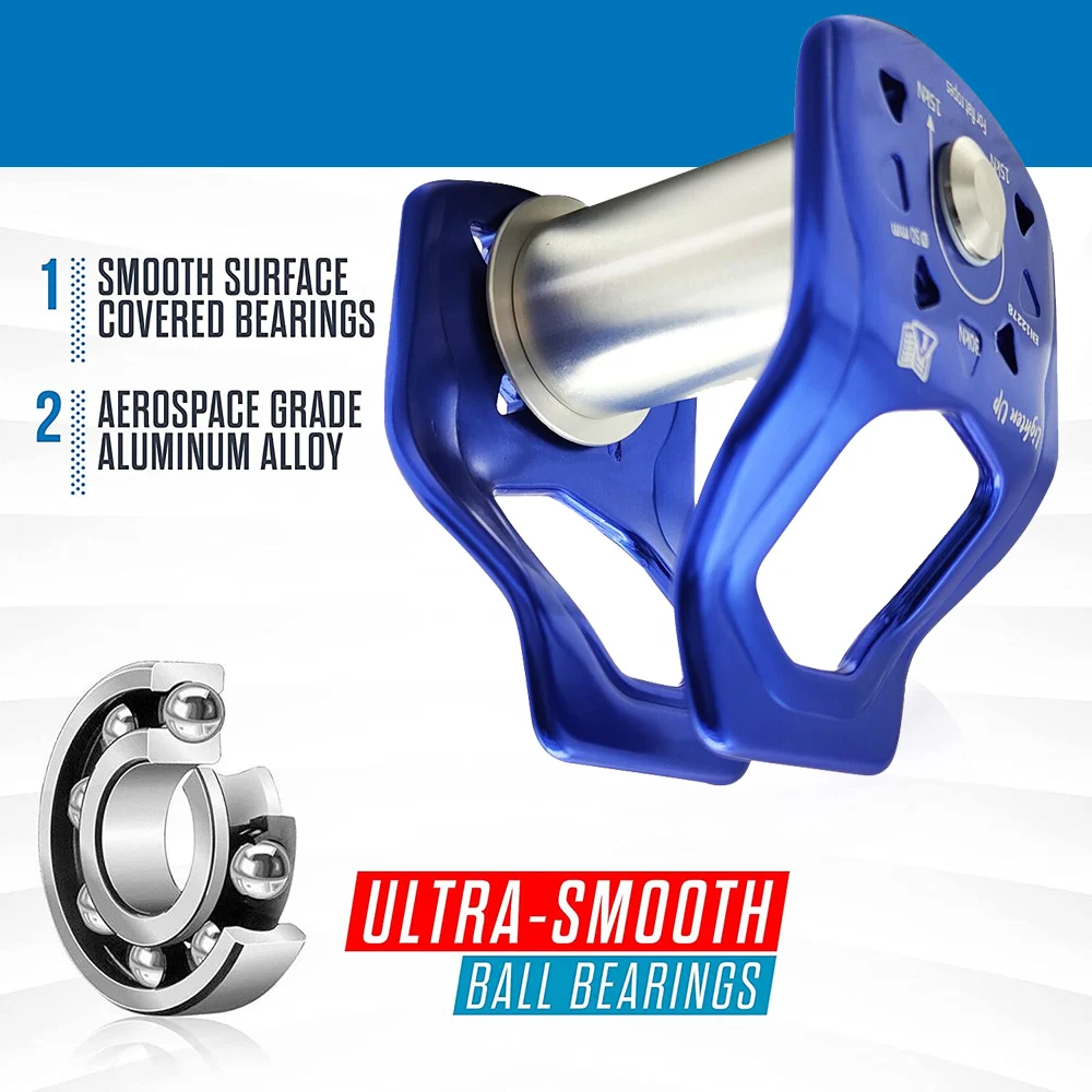 

Aluminum 1000KG With Bearings Pulley Outdoor Pulley for Children Backyard Zipline Flood Rescue Climbing Accessories