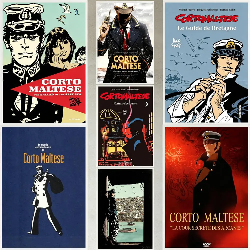 comic Corto Maltese Poster Poster HD Waterproof Self-adhesive Art Print Wall Decor for Bedroom Living Room Gift