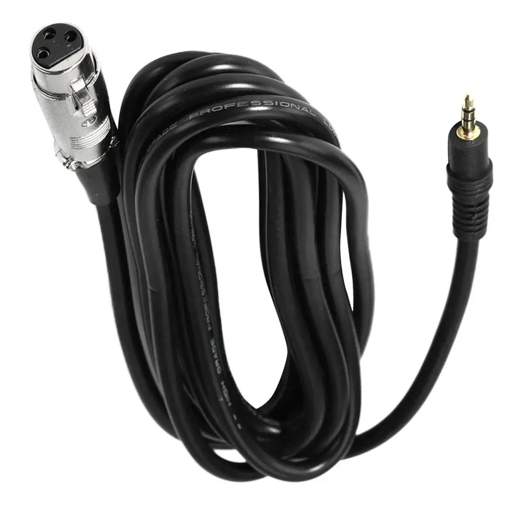 Microphone Extension Cable XLR Female to 3.5mm Male 0.5m Black Audio Cable for Stage Sound Mixer Equipment