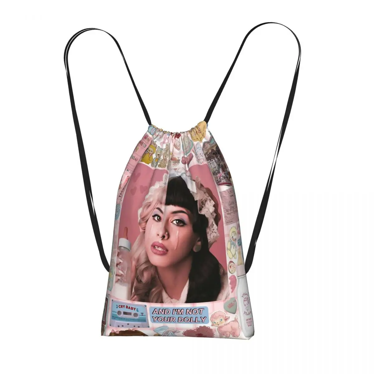Melanie Martinez Product Drawstring Backpack hiking cycling Bag Lightweight Foldable Storage Drawstring Bag for Men Women