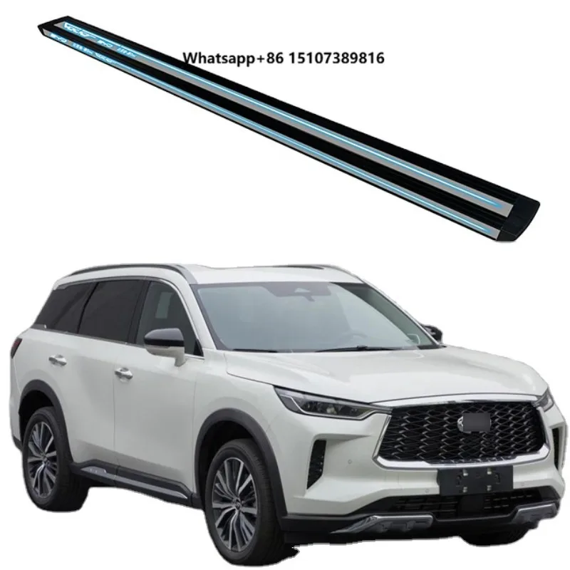 Car Exterior Accessories Running Board with LED Light Side Step for Qx50 Qx60 Black Powder Coated 100% Waterproof