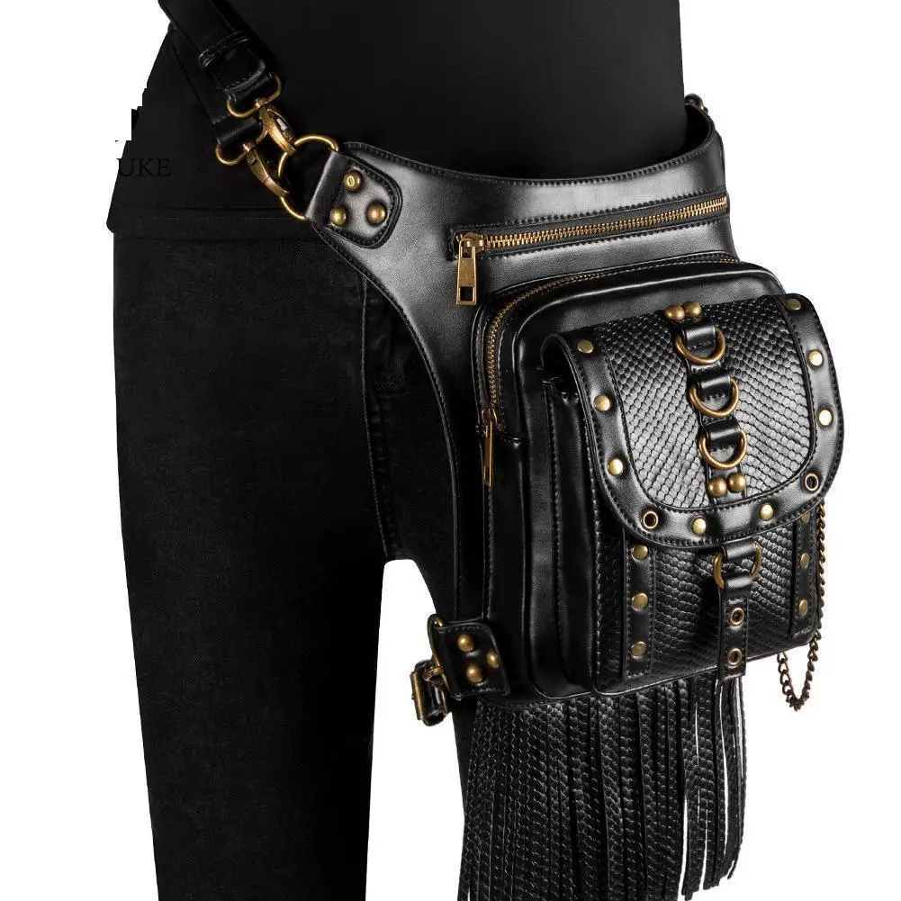 

Women's bags European and American fashion steampunk retro shoulder bag diagonal waist bag Fanny Pack Leg Bag Purse Chest Bag