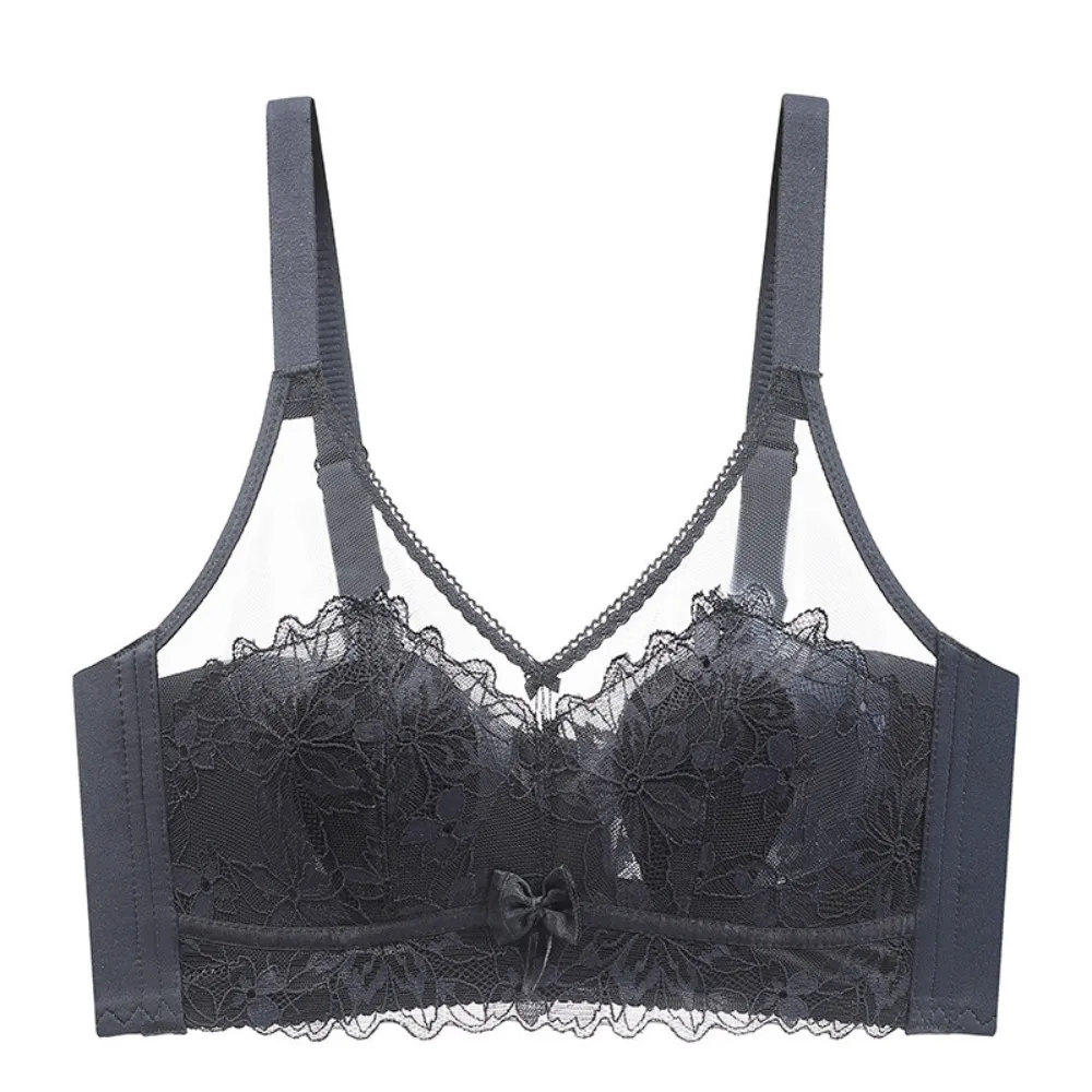 

Rabbit Ears Inner Pads Wireless Deep V Bra Shockproof Close-fitting Women Lace Thin Bra Lingerie Adjustable Push Up Underwear