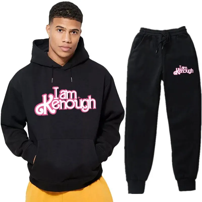 I Am Kenough Men's Sportswear Suit Brand Print 15 Warm Color Double Pieces Loose Hoodie + Pants Jogging Hooded Suit S-3Xl