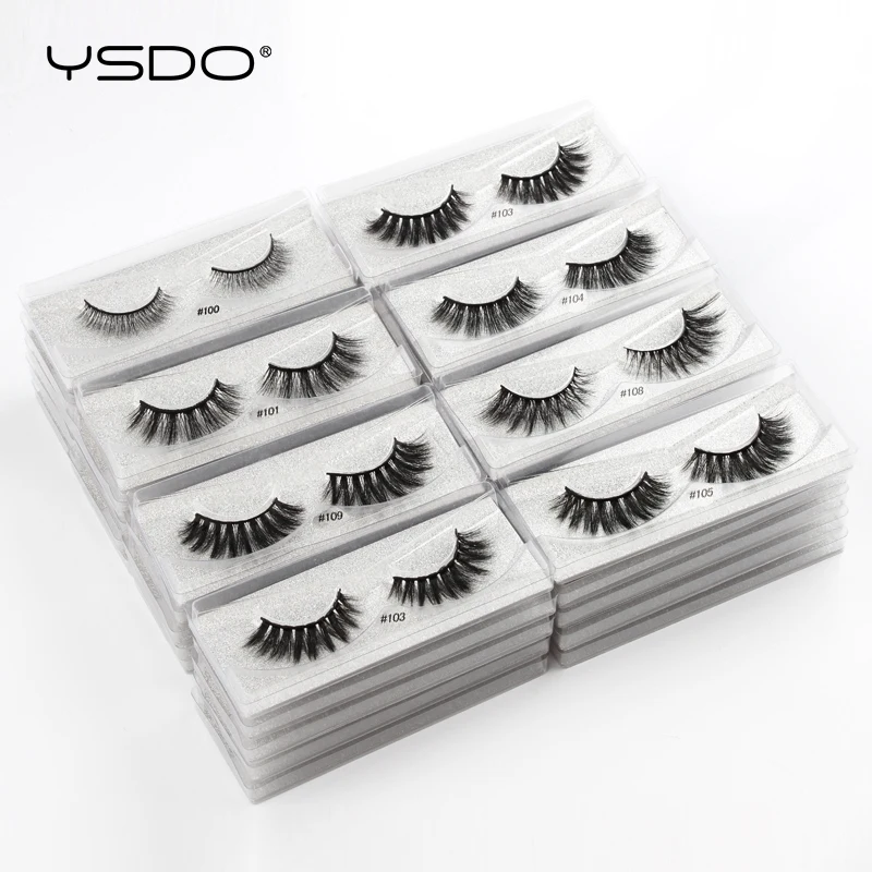 YSDO Lashes Wholesale 10/20 Pairs Faux 3D Mink Eyelashes Natural Long Soft Fake Eyelashes Fluffy Mink Lashes Makeup Faux Cils