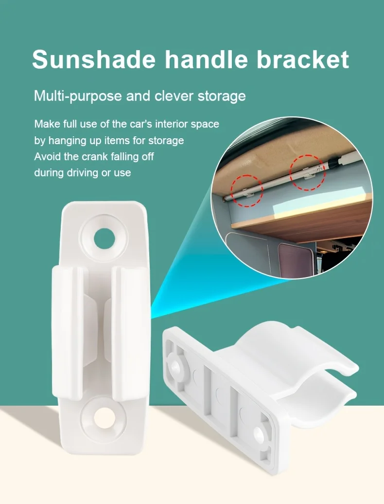 RV Awning Crank Bracket Hook, Awning Rod Fixing Clip Storage Bracket, Lightweight Durable ABS Holder for Camper Van RV Trailer
