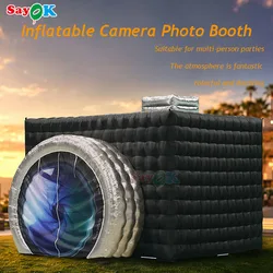 Sayok Inflatable Camera Photo Booth Enclosure Inflatable Camera Cube Tent Photobooth Props Backdrop for Advertise Wedding Show