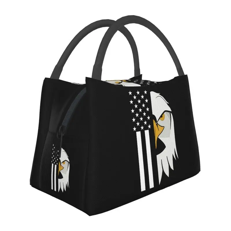 

Eagle American Flag Resuable Lunch Boxes Patriotic Freedom USA Cooler Thermal Food Insulated Lunch Bag Office Pinic Container