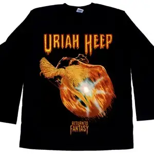 uriah heep return to fantasy'75 short long sleeve black t-shirt 345XL image 4