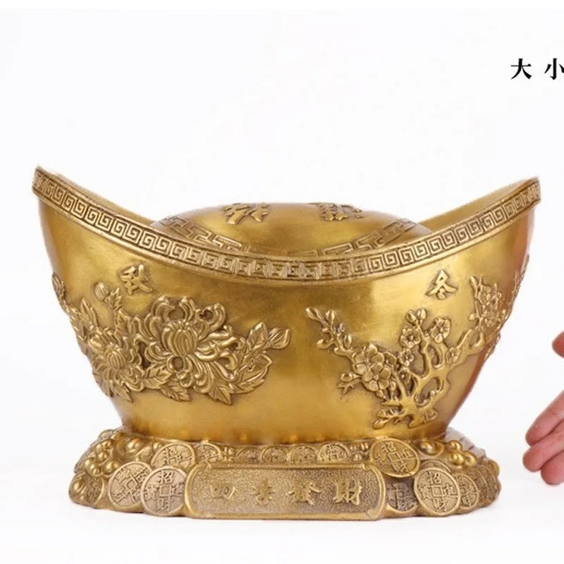 Brass Ornament, Display, Gold 0Kg Piggy Bank, Large Four-Season Ingot
