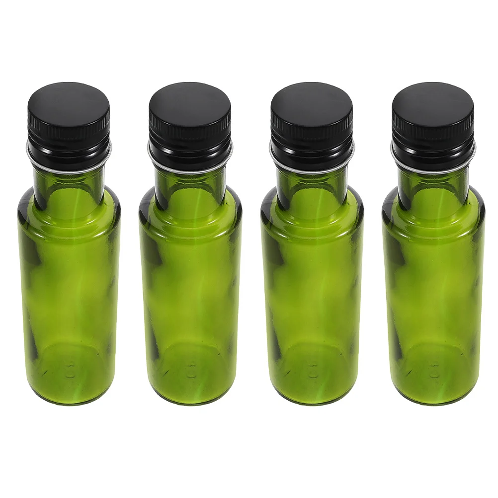 

4Pcs Olive Oil Bottle Glass Cooking Oil Dispenser Container 100Ml Airtight Seal Vinegar Soy Sauce Pour Container for Kitchen